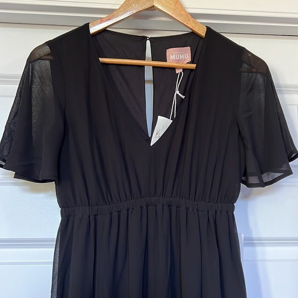 NEW SHOW ME YOUR MUMU Emily Empire Maxi Dress  Black sz XXS - Picture 5 of 6